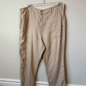 Lauren Ralph Lauren Tan linen women’s pants size 16